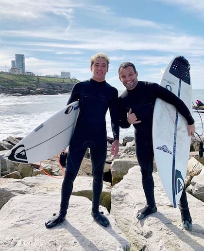 Franco Radziunas con su entrenador, Martín Passeri