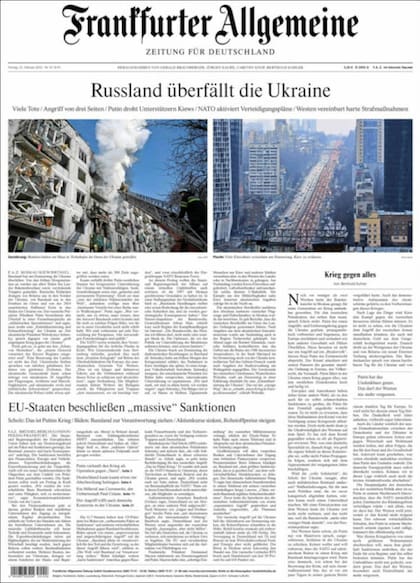 Frankfurter Allgemeine: “Rusia asalta a Ucrania”