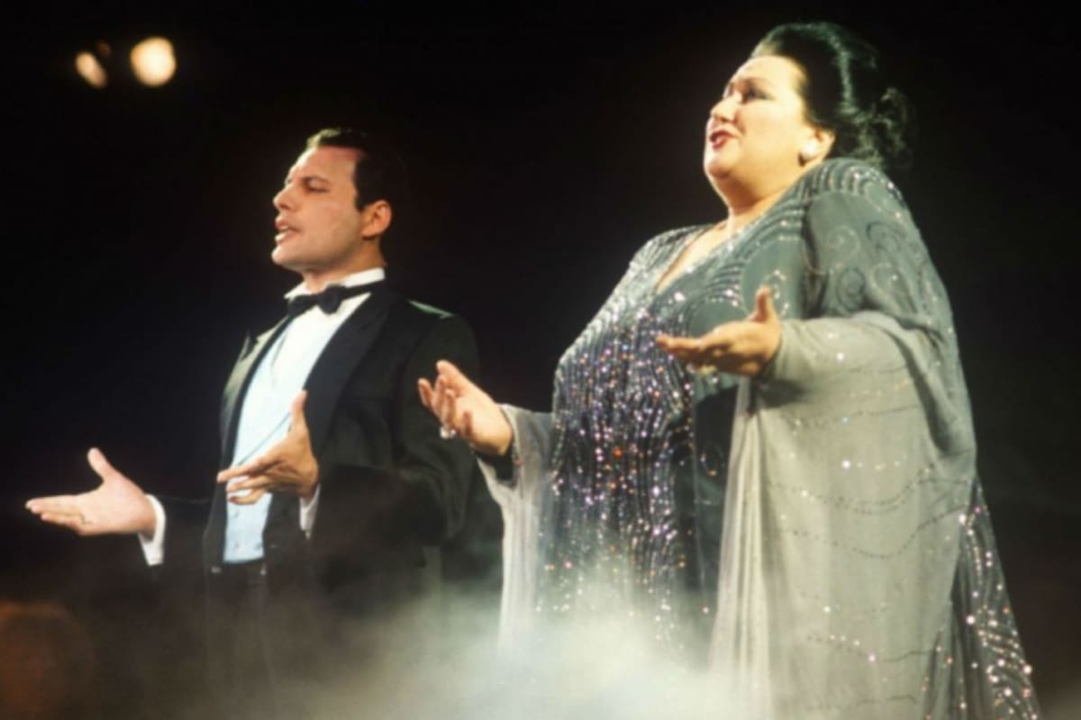 Freddie Mercury y Montserrat Caballé en 1988