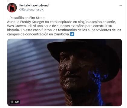 Freddy Krueger apareció en la imaginación de Wes Craven tras leer un artículo