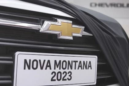 Frente de la futura Chevrolet Montana; la pikcup desembarcará en territorio local en 2023