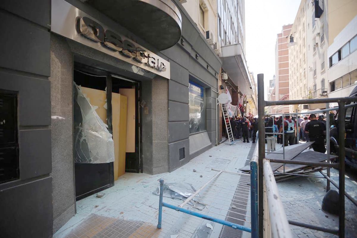 Frente de Osecac, desde donde dispararon e hirieron a un delegado