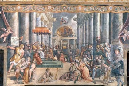 Fresco de la Sala de Constantino, en el Palacio Vaticano, mostrando la Donación de Constantino, uno de los documentos falsos más famosos