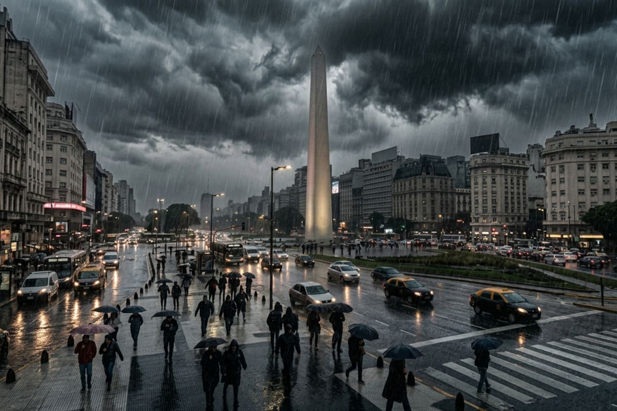 Frío polar y lluvia en Buenos Aires: hasta cuándo dura la ciclogénesis (Imagen ilustrativa generada con IA)