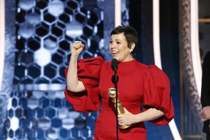 Olivia Colman, feliz con su premio