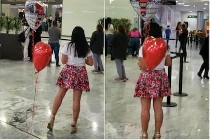 Fue a buscar a su novio virtual al aeropuerto pero no todo resultó como esperaba (Foto: TikTok @iris.mochilove)