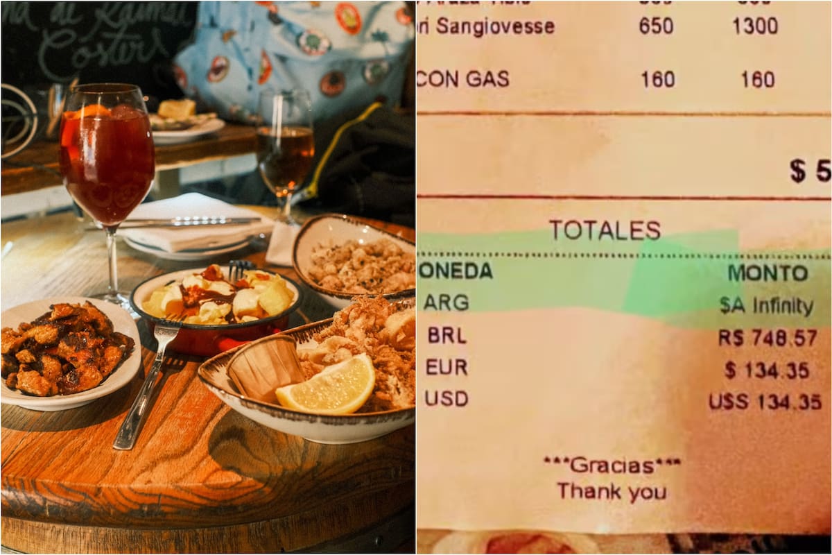 Fue a un restaurante uruguayo y la burla a los argentinos en el ticket de pago lo dejó atónito