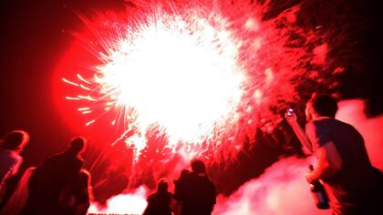 Fuegos artificiales durante los festejos de fin de año