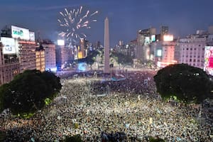 Fuegos artificiales en el Obelisco