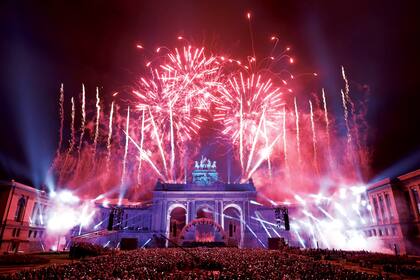 Fuegos artificiales en los festejos del Día Nacional de este año.