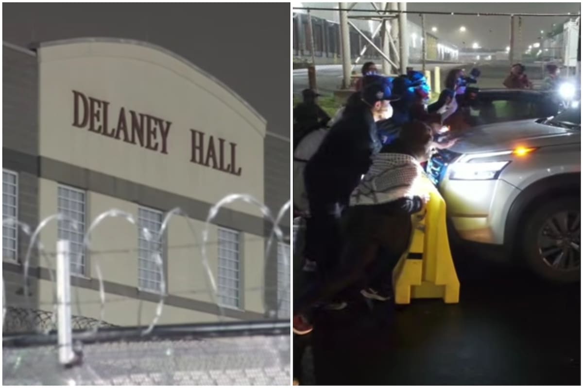 Fuera del centro de detención Delaney Hall en Newark, se registraron intensos enfrentamientos entre agentes del ICE y manifestantes que denuncian tratos crueles hacia los inmigrantes