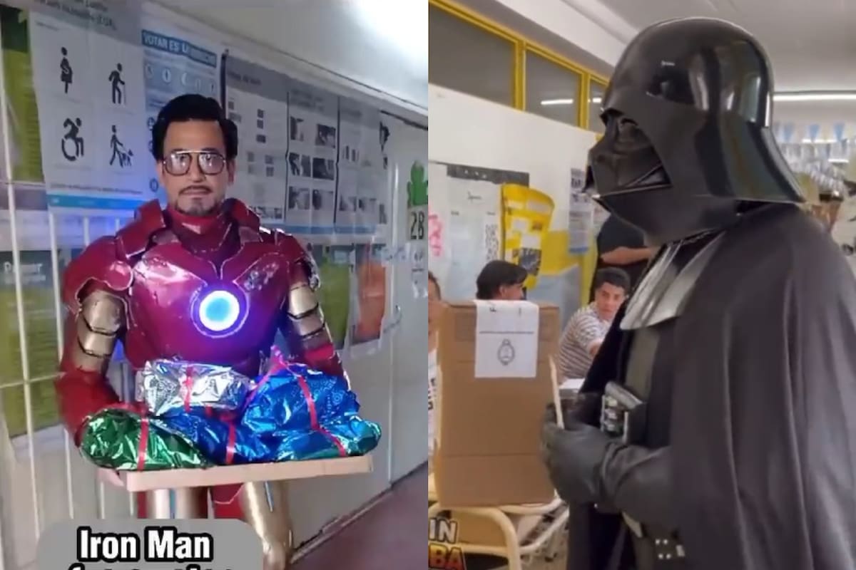 Fueron a votar disfrazados y causaron furor en las redes