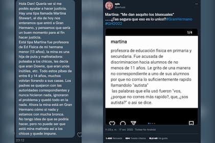Fuertes mensajes en las redes contra Martina de Gran Hermano (Foto: Captura de Twitter)