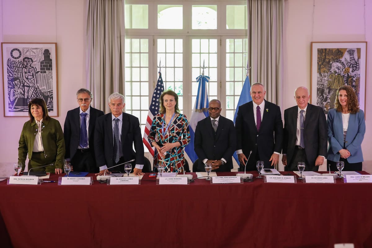 Funcionarios del Gobierno argentino y de Estados Unidos este martes en el Palacio San Martín