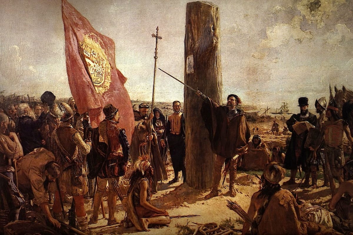 Fundación de Buenos Aires, el cuadro modificado por el mismo pintor que hizo el primero: Moreno Carbonero