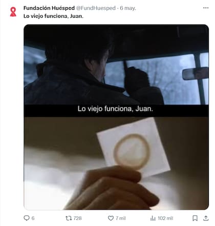 Fundación Huésped también utilizó la frase viral de El Eternauta para concientizar sobre la prevención y el uso del preservativo (Foto: X @fundhuesped)
