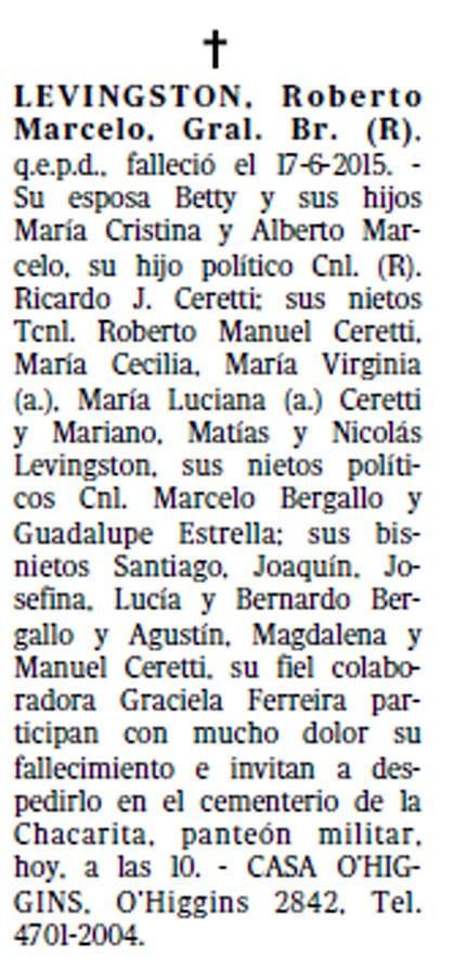 fúnebre Levingston