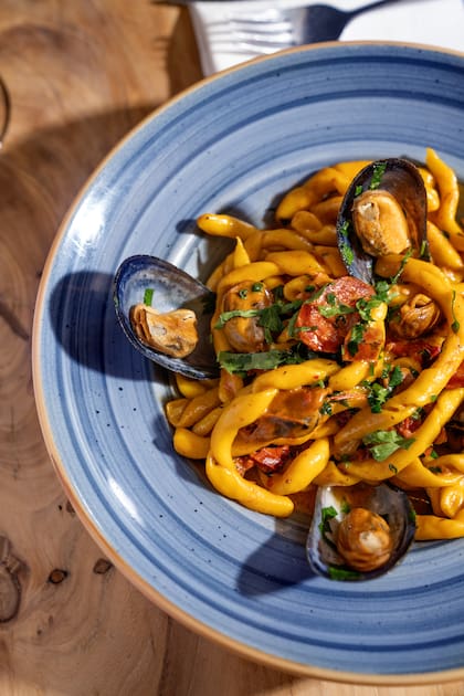 Fusilli al fierrito y mejillones en Mare
