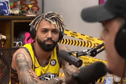 Gabigol, durante la charla en un podcast en Brasil
