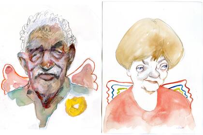 Gabo y María Elena Walsh, por Hermenegildo Sábat