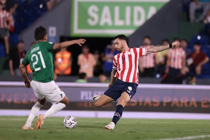 Gabriel Ávalos, con la camiseta de la selección de Paraguay