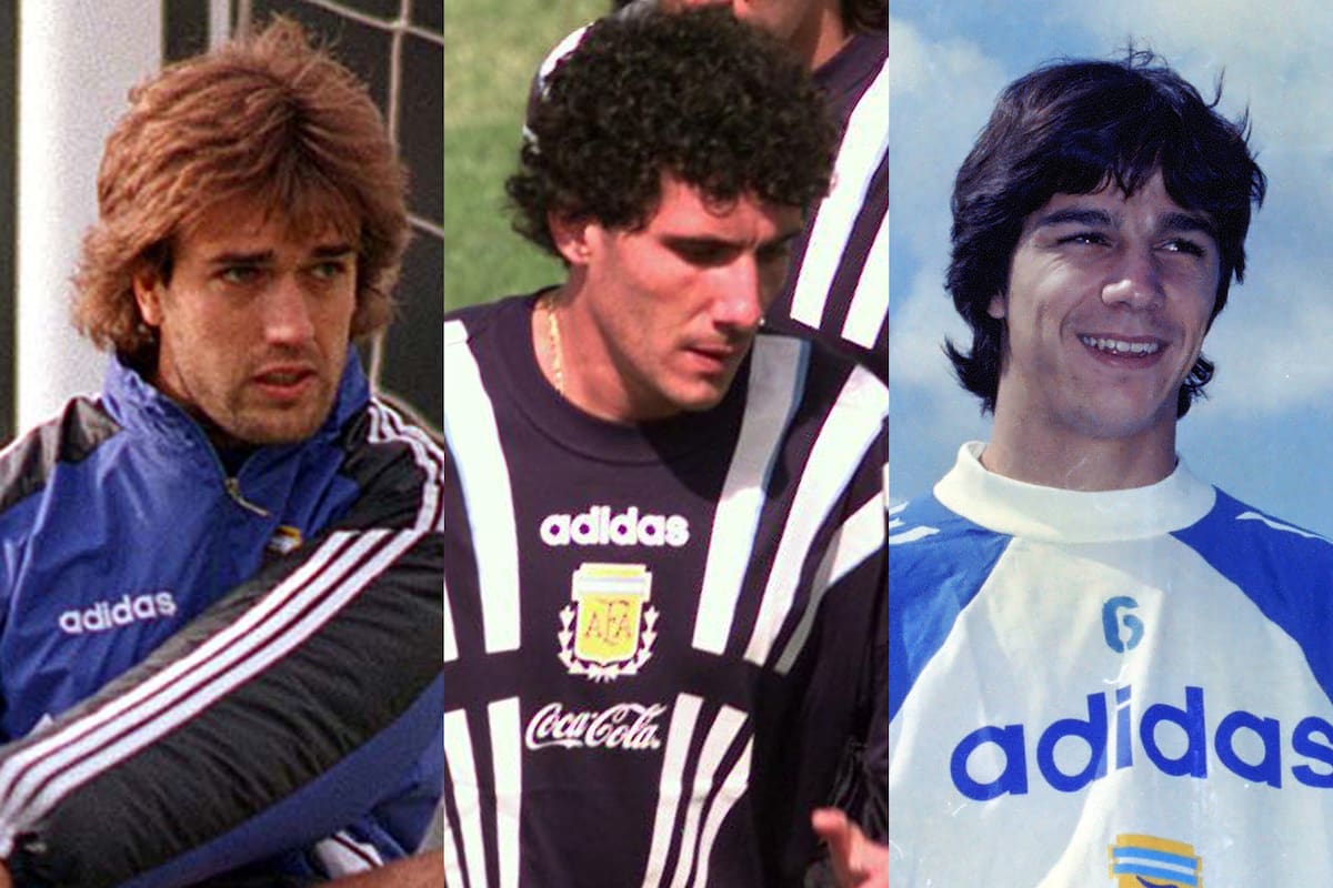 Gabriel Batistuta, Diego Cagna y Luis Carranza, con el pelo corto, por pedido de Passarella