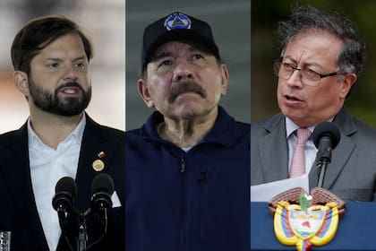 Gabriel Boric, Daniel Ortega y Gustavo Petro