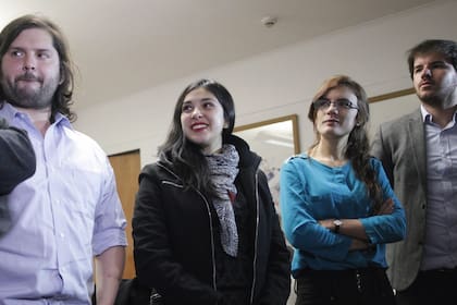 Gabriel Boric, Karol Cariola, Camila Vallejo y Giorgio Jackson, durante su etapa de dirigentes estudiantiles