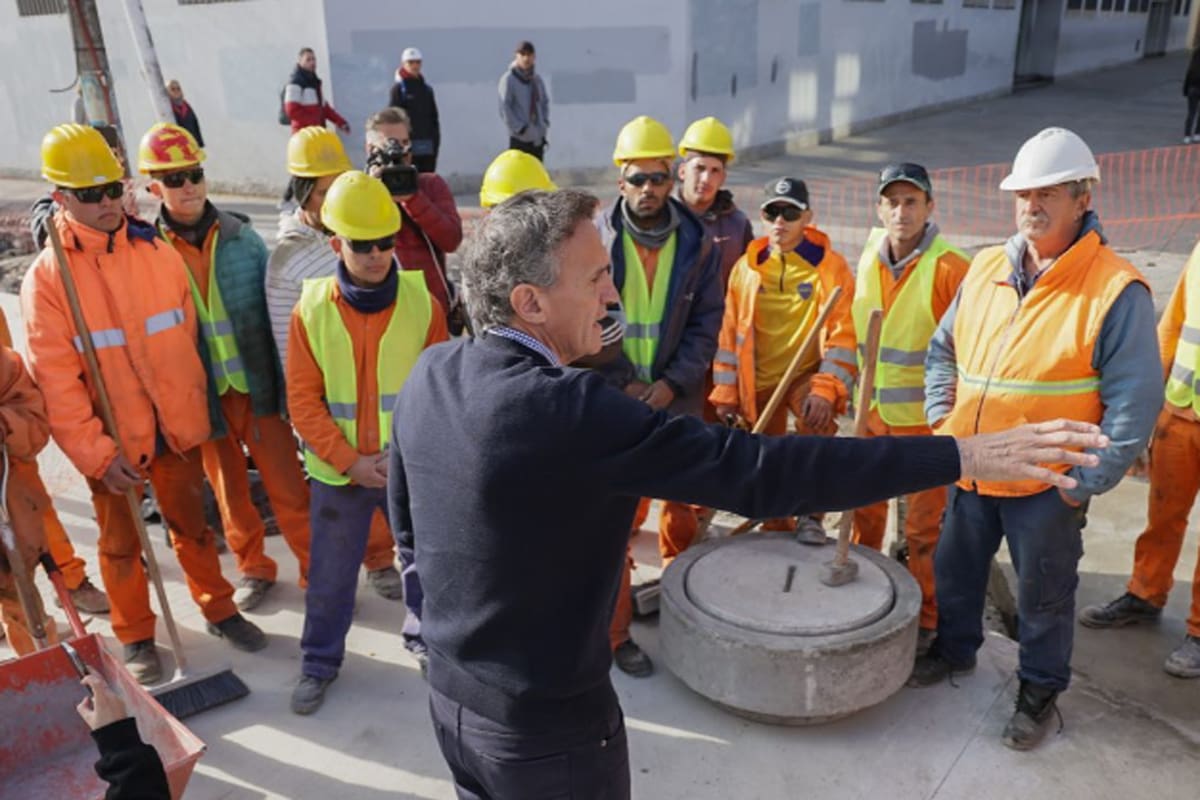 Gabriel Katopodis en la obra de renovación de la Av. Gaona