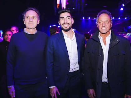 Gabriel Katopodis, Facundo Moyano y Daniel Scioli, en la fiesta del Sutpa