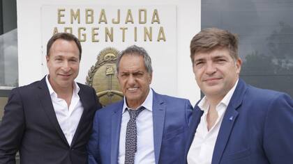 Gabriel Safirsztein, Presidente de Southamerican Trendy, Daniel Scioli, Embajador argentino en Brasil y Leo Bilanski, presidente de ENAC.