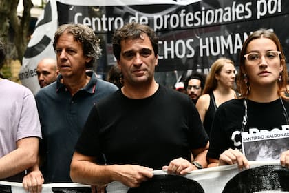 Gabriel Solano en la marcha del 24 de marzo