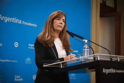 Gabriela Cerruti, durante la conferencia de esta mañana