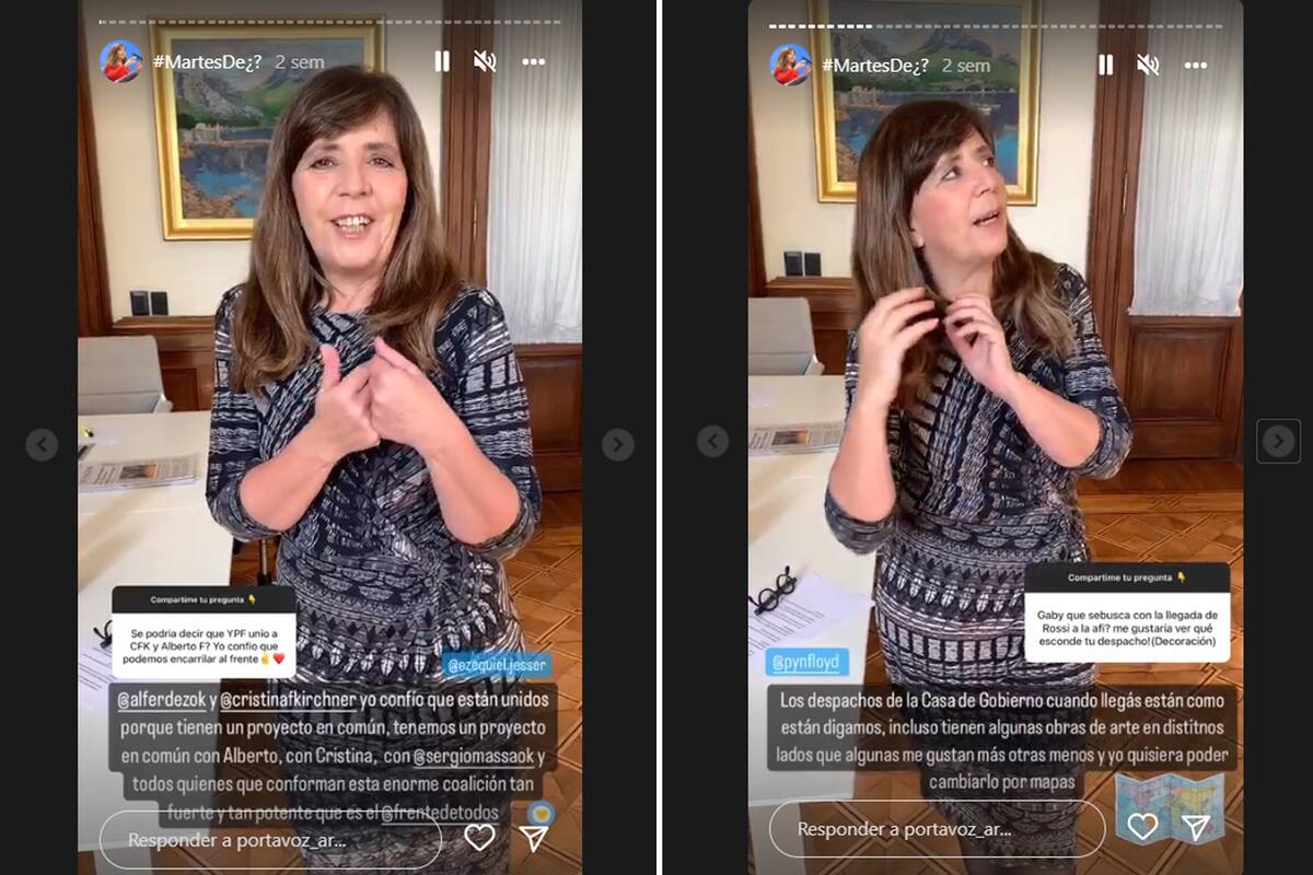 Gabriela Cerruti haciendo videos en Instagram