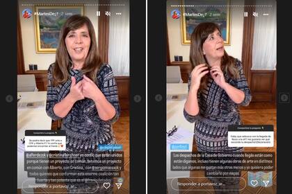 Gabriela Cerruti haciendo videos en Instagram