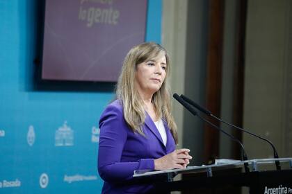 Conferencia de prensa de Gabriela Cerruti, portavoz presidencial
