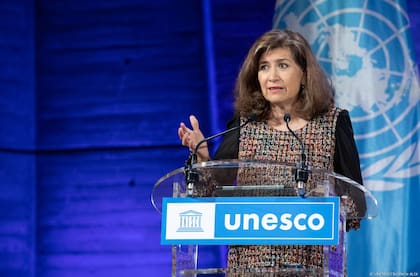 Gabriela Ramos, subdirectora general de ciencias sociales y humanas de la Unesco, durante la conferencia en París