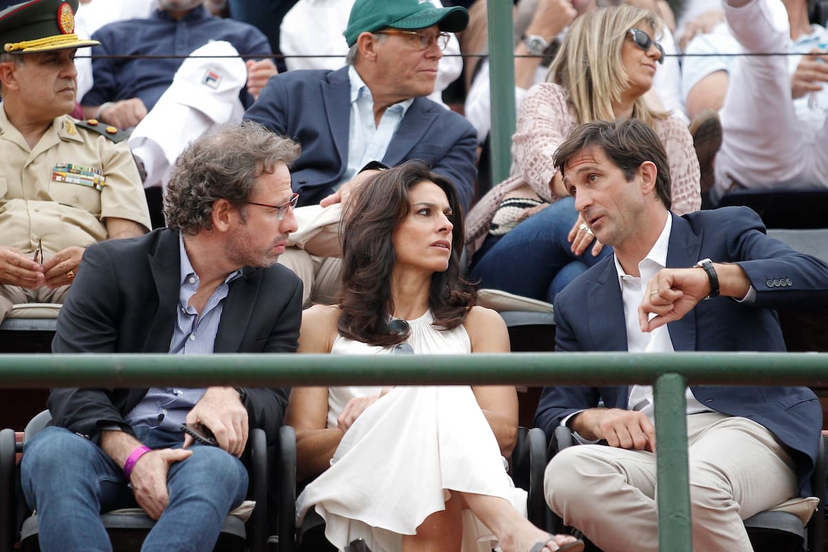 Gabriela Sabatini, junto al presidente de la AAP, Eduardo Novillo Astrada (h.), a la derecha