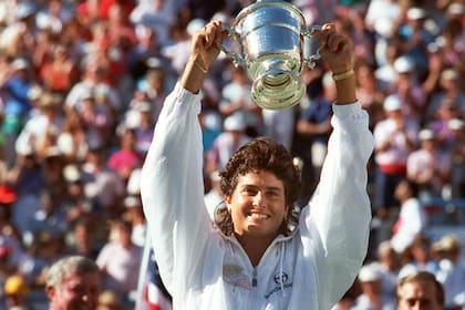 Gabriela Sabatini cuando ganó el US Open en 1990