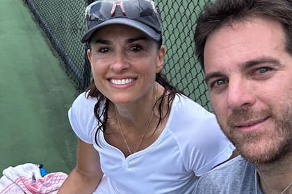 Gabriela Sabatini y Juan Martín Del Potro compartieron esta foto en el inicio de los entrenamientos de cara a la exhibición