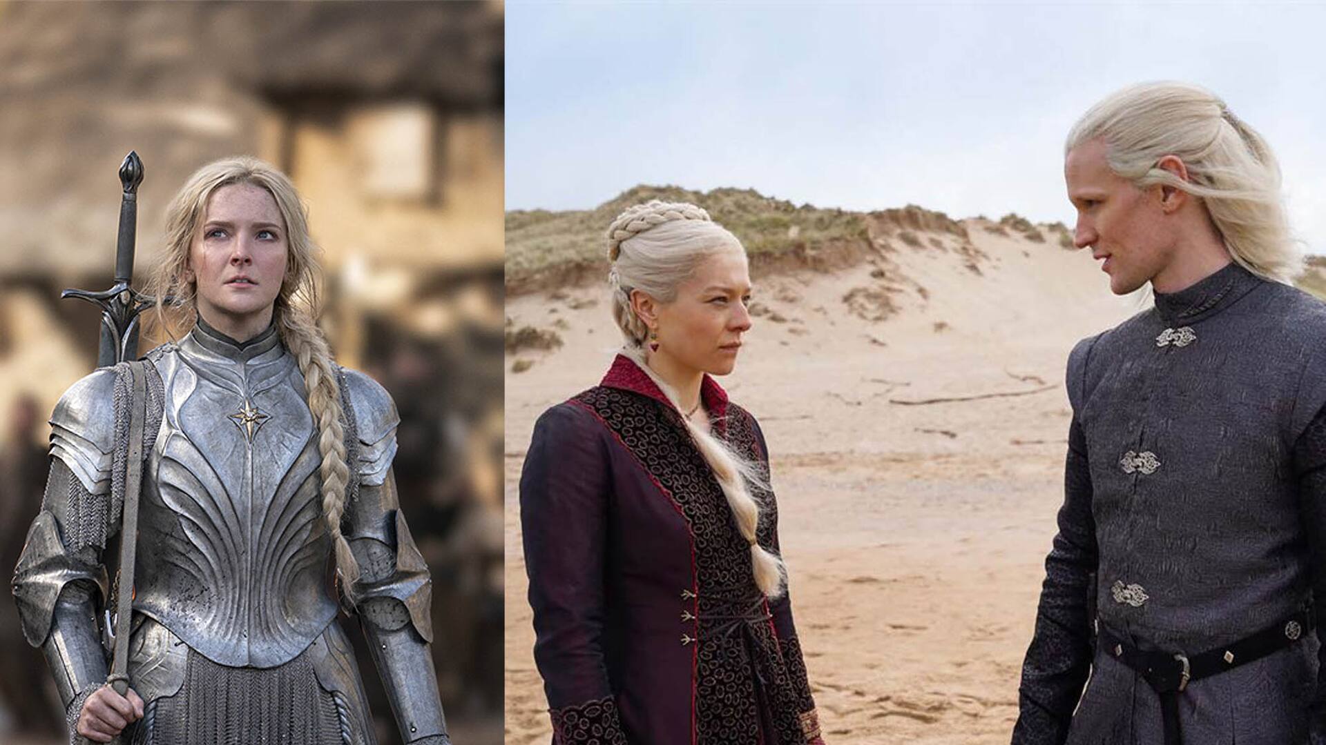 Galadriel en Los anillos de poder; Rhaenyra y Damon Targaryen, en La casa del dragón