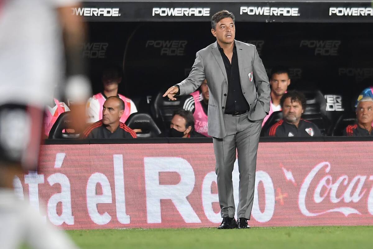 Gallardo, anoche, en un tramo del partido que River ganó con comodidad pese a un comienzo extraño