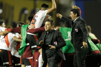 Gallardo, en el final del partido: River celebró en la Bombonera.