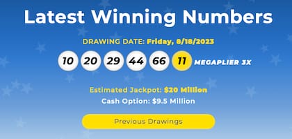 Ganadores del premio Mega Millions del 18 de agosto