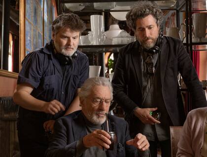 Gaston Duprat, Mariano Cohn y Robert De Niro durante la filmación de Nada