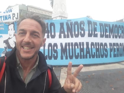 Gastón Mercanzani en una marcha reciente