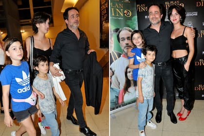 Gastón Pauls y sus hijos, Muna y Nilo, fruto de su relación con Agustina Cherri, junto a su actual novia