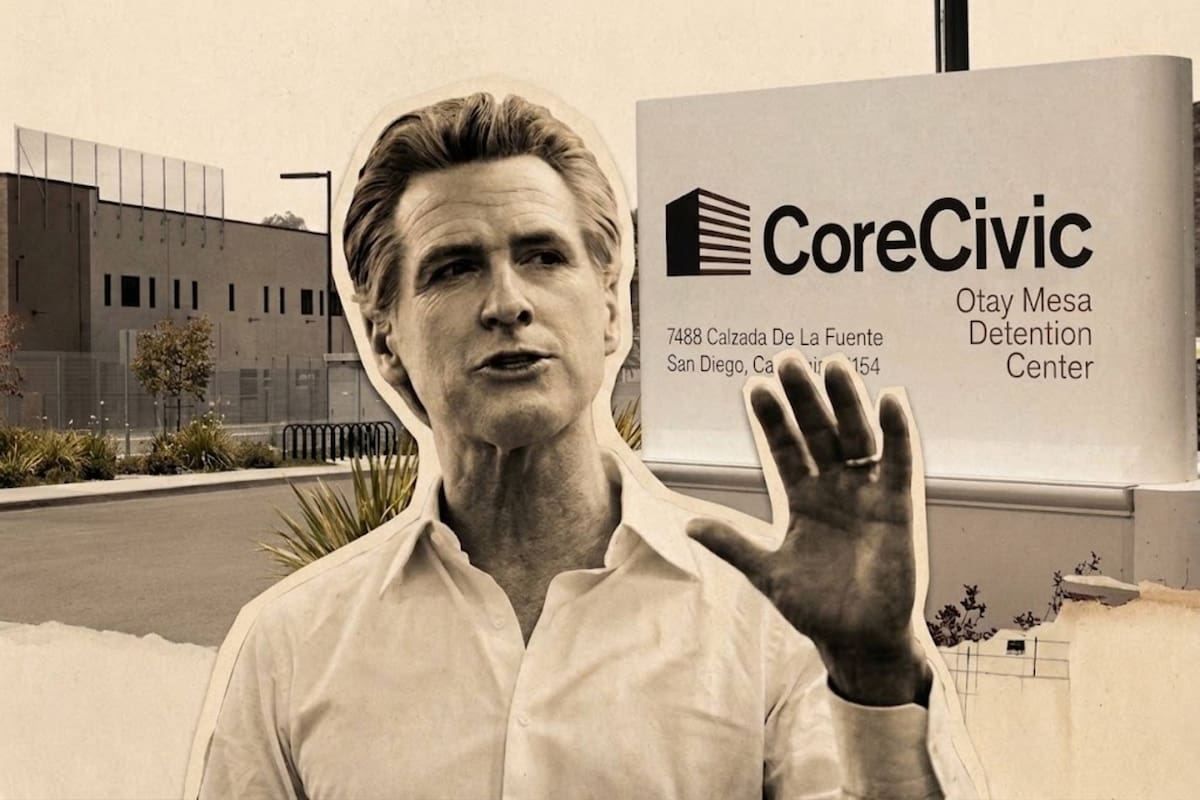 Gavin Newsom tendrá que decidir si firmar o vetar un proyecto de ley que busca establecer un impuesto anual del 25% sobre los ingresos brutos de los operadores de centros de detención privados