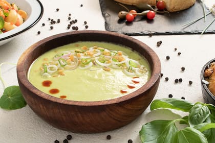 Gazpacho de tomates verdes.