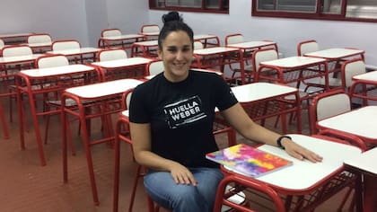 Geijo en el Instituto River Plate. Como es uno de los cuatro mejores promedios en periodismo deportivo hará una pasantía en prensa del club